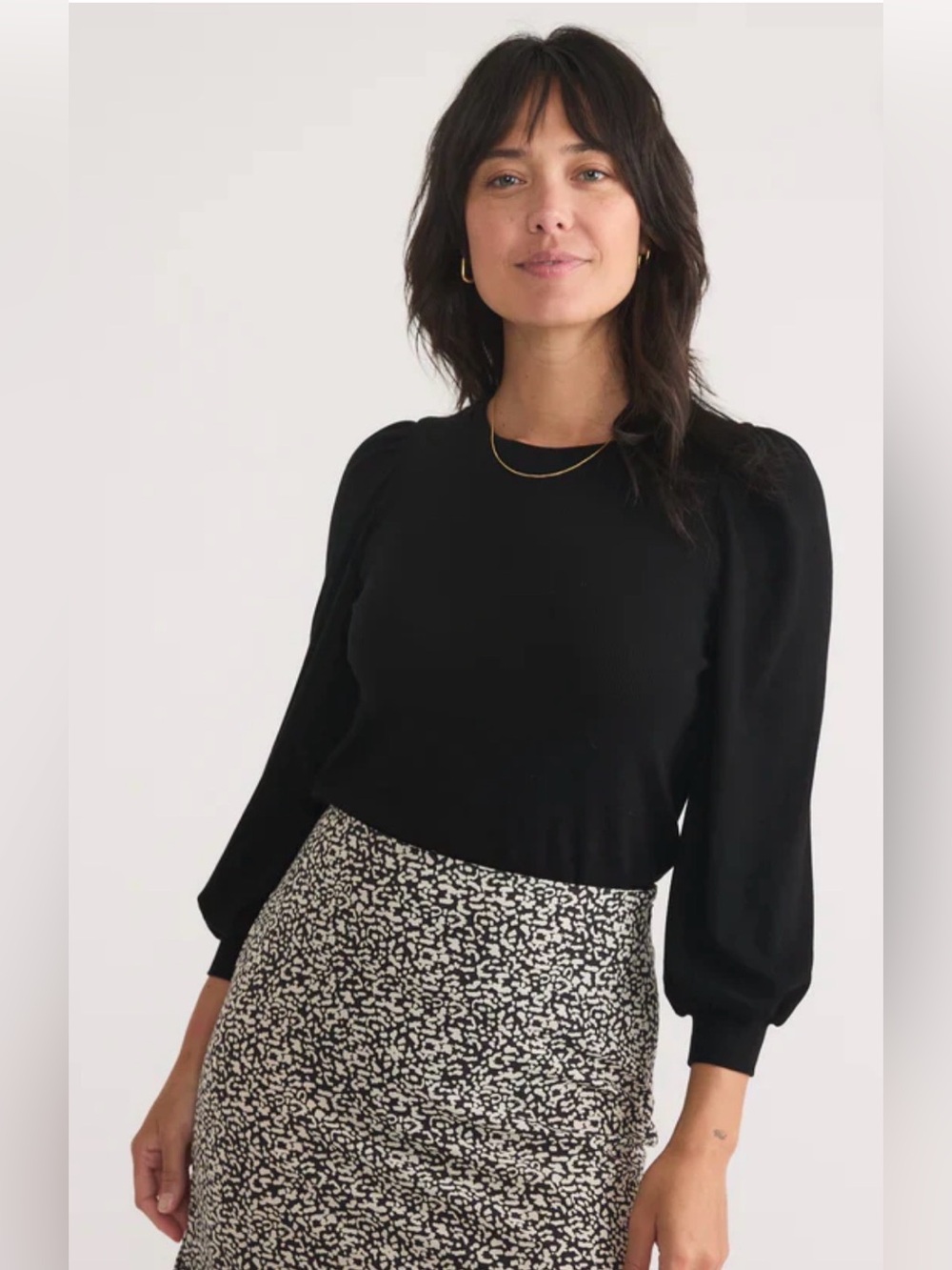 Marine Layer Lexi Rib Puff Sleeve Top
